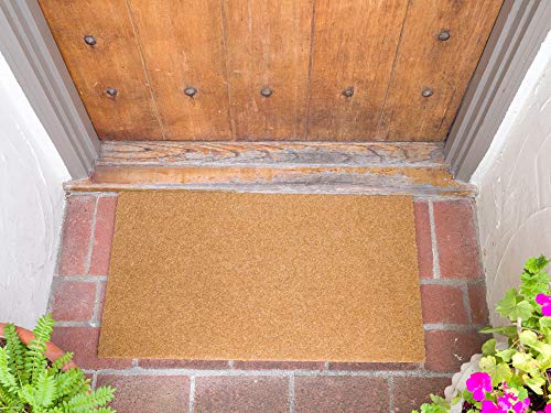 KAF Home EcoCoir Non-Shed Synthetic Doormat with Heavy-Duty, Weather Resistant, Non-Slip PVC Backing | 17 by 30 Inches | Perfect for Indoor and Outdoor Use (Blank)