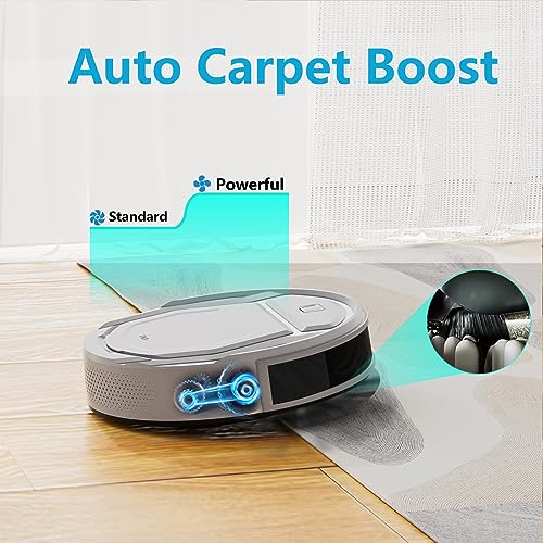 OKP Robot Vacuum Cleaner with 3000Pa Powerful Suction, Wi-Fi/App/Alexa Control, Automatic Self-Charging Robotic Vacuum, Scheduled Cleaning, Slim, Ideal for Pet Hair, Hard-Floor and Carpet