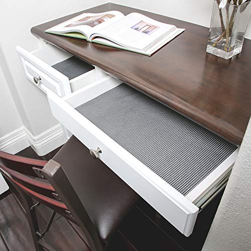 Smart Design Classic Grip Shelf Liner – 12in x 20ft – Non-Adhesive Drawer Liner with Strong Grip Helps Protect and Personalize Your Home Organization and Storage – Graphite Gray