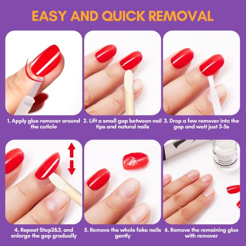 Makartt Nail Glue Remover for Acrylic Nails Press on Nails, 50ML Debonder, Nail Tips Fake Nail Adhessive Remover without Acetone, Can't Remove Gel Nail Polish