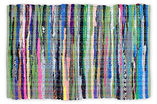 DII Chindi Home Collection Handwoven Multicolor Area Rag Rug, 20x31.5