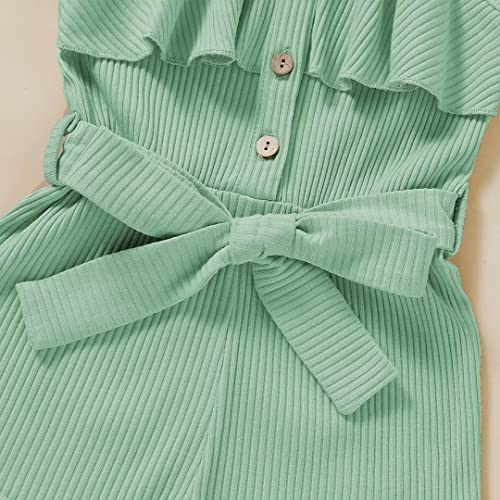 2 Year Old Girl Clothes Summer Toddler Baby Strap Sleeveless One Piece Romper Casual Summer Jumpsuit, Green Suspender Clothes 2-3T/100cm