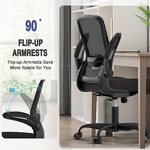 Office Chair, Ergonomic Desk Chair with Adjustable Lumbar Support, High Back Mesh Computer Chair with Flip-up Armrests-BIFMA Passed Task Chairs, Executive Chair for Home Office