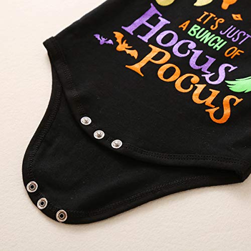 Guodeunh Baby Girl Halloween Thanksgiving Outfits Costume My 1st Halloween Pumpkin Romper+Tutu Skirt+ Striated Leg Warmer+ Headband (0-3 Months, Hocus Pocus)