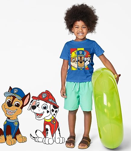 Paw Patrol Graphic T-Shirts (3 Pack) Rubble, Chase & Marshall Character Outfit Toddlers Birthday Boys 3T Bl/Wh/Rd SS