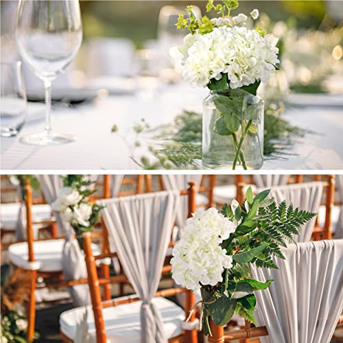 Auihiay 64 PCS Artificial Hydrangea Flowers, Silk Hydrangea Artificial Flowers Heads with Stems, Full Hydrangea Flowers for Wedding Centerpieces, Baby Shower, Home Garden Party Decoration (Ivory)