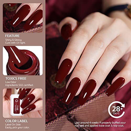 GAOY 23 Pcs Gel Nail Polish Kit, Fall Colors UV Gel Nail Polish Set with Glossy & Matte Top Coat and Base Coat for Nail Art Home DIY Gel Nail Kit