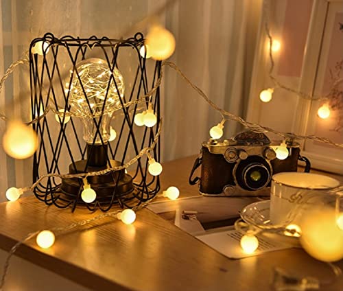 Globe String Lights, Merdeco 20ft 40 LED USB Powered Globe String Lights Warm White Fairy Lights for Birthday Party Wedding Christmas Home Decoration