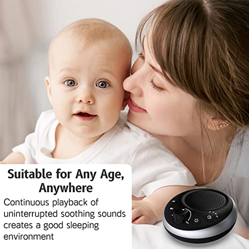 Loud Sound Machine Brown Noise Machine White Noise Machine Nonstop 30 Soothing Sounds for Baby Kids Adults Pink Noise Sleep Machine 36-Level Vol Auto-Off Timer Memory Function for Home Travel Office