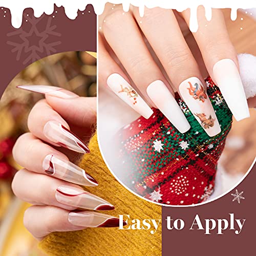 Beetles Holiday Gel Nail Polish Set - 6 Colors Burgundy Red Brown Champagne Gold Brown Gel Polish Kit Snow White Nude Grey Soak off Nail Lamp Gel Polish Gel Nail Manicure Kit DIY Gift