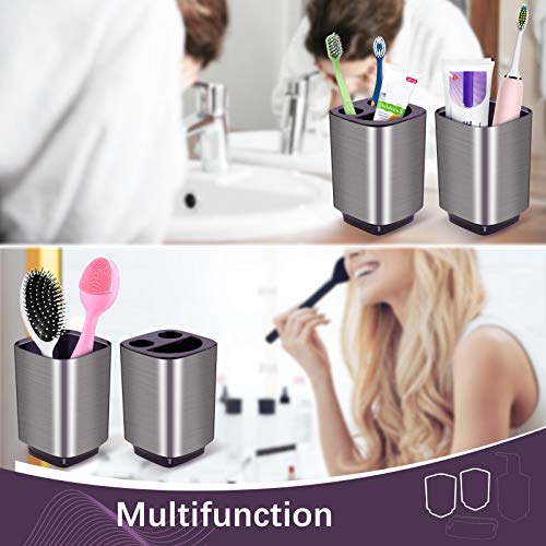 Boperzi Bathroom Accessories Set 4 Pieces, Toothbrush Holder and Restroom Soap Dispenser Set Toothbrush Cup Soap Dish, Bath Ensemble Sets Anti-Rust for Bathroom Vanity Countertop