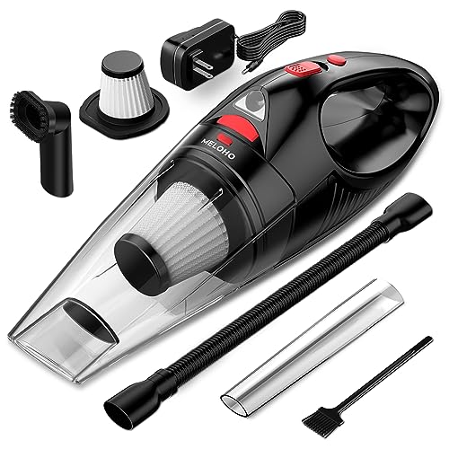 MELOHO Car Vacuum Cleaner High Power, Portable Handheld Vacuum Cordless Rechargeable with Fast Charge Tech, Huge Motor & Large-Capacity Battery, Powerful Wireless Hand Held Vacuum for Pets, Car, Home