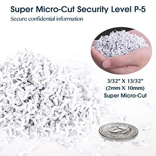 WOLVERINE 15-Sheet Super Micro Cut High Security Level P-5 Heavy Duty Paper/CD/Card Shredder for Home Office, Ultra Quiet by Manganese-Steel Cutter and 8 Gallons Pullout Waste Bin SD9520 (White ETL)