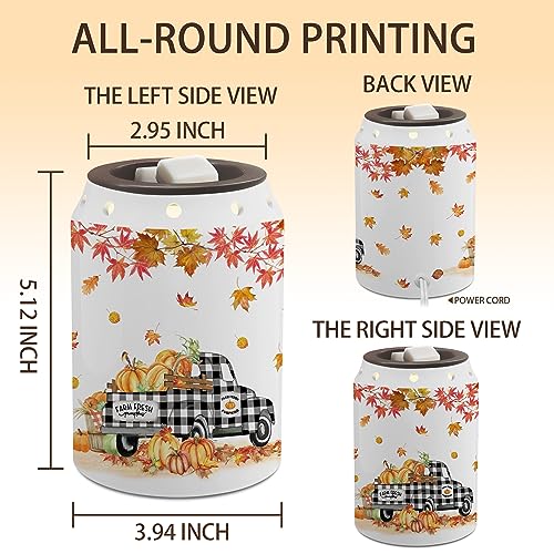 Fall Wax Melt Warmer-Fall Decor Truck Ceramic Wax Melt Warmer for Scented Wax Scent Oil Candle Autumn-Farmhouse Fall Gifts Truck Electric Scentsy Wax Warmer for Living Room Kitchen Bathroom Home