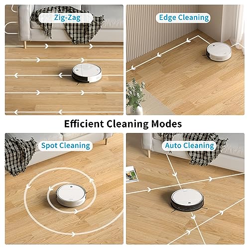 OKP Robotic Vacuum Cleaner, WiFi/App/Alexa, Robot Vacuum Cleaner with Schedule, Efficient Filtration System, Self-Charging, Slim Design, Quiet, Perfect for Hard Floors, Pet Hair, Carpets