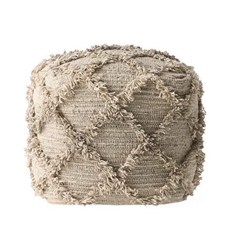 Christopher Knight Home Jucar Fabric Pouf, Grey