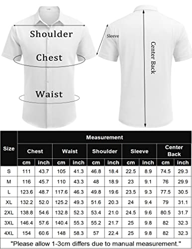 COOFANDY Men's Linen Shirt Casual Shirts Short Sleeve Shirts Button Down Linen Beach Shirts for Men Summer Outfit