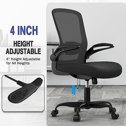 Office Chair, Ergonomic Desk Chair with Adjustable Lumbar Support, High Back Mesh Computer Chair with Flip-up Armrests-BIFMA Passed Task Chairs, Executive Chair for Home Office