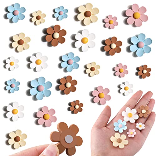 25 Pieces Flower Fridge Magnets, Mini Daisy Refrigerator Magnets Cute Magnets for Locker Whiteboards Home Office Decor