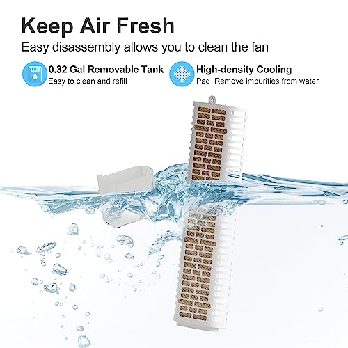 COZZYBEN Cooling Tower Fan Standing Floor Fans Bladeless Portable Evaporative Air Cooler Ventless Ac Unit no Window for Room Bedroom Indoor Home