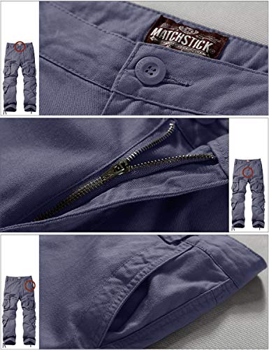 Match Men's Wild Cargo Pants #3357(Bluish Gray,29)