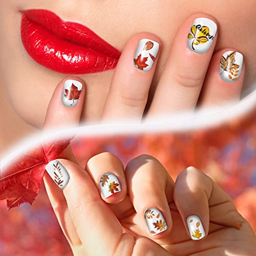 TailaiMei 18 Sheets Holiday Nail Stickers, Halloween Christmas Thanksgiving Day Seasonal Nail Art Decals for Fall and Winter DIY Nail Decorations