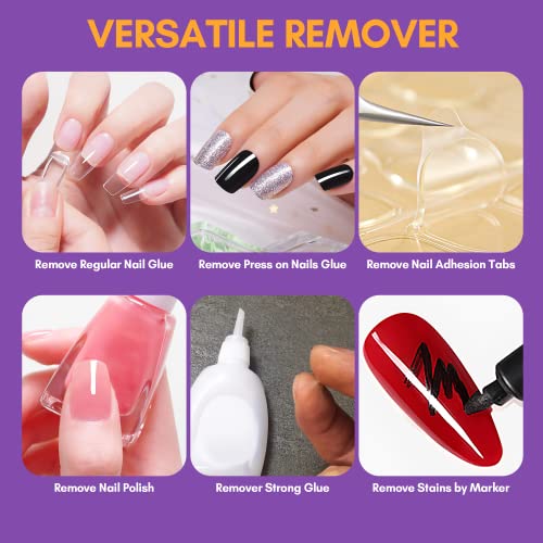 Makartt Nail Glue Remover for Acrylic Nails Press on Nails, 50ML Debonder, Nail Tips Fake Nail Adhessive Remover without Acetone, Can't Remove Gel Nail Polish