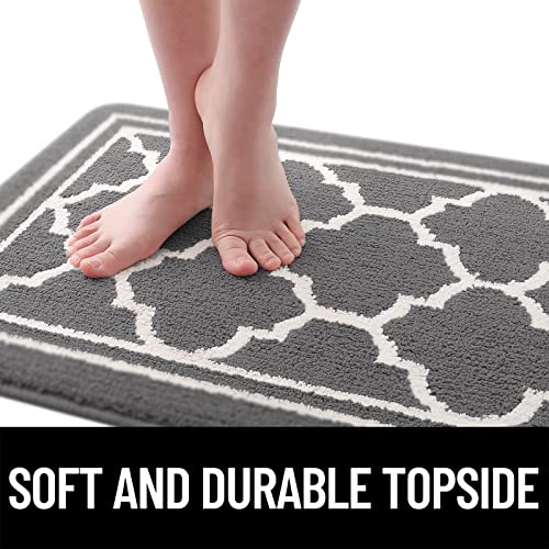 Buganda Indoor Door Mat, Resist Dirt and Absorbent Entrance Mat, Anti-Slip, Low Profile Inside Floor Mat Doormat for Entryway (32x20 inches, Grey)