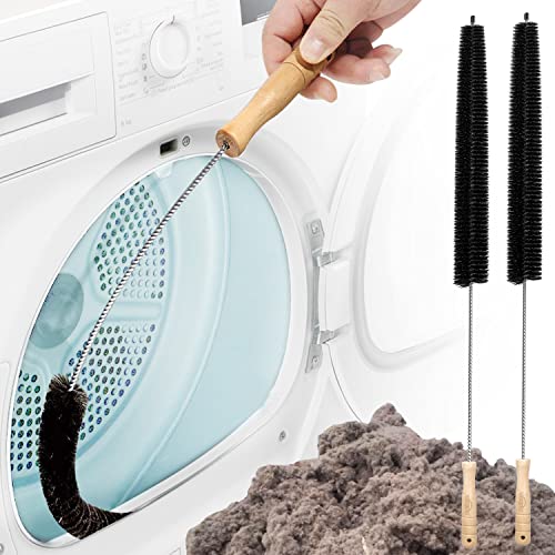 Holikme 2 Pack Dryer Vent Cleaner Kit Clothes Dryer Lint Brush Vent Trap Cleaner Home Essentials Long Flexible Refrigerator Coil Brush