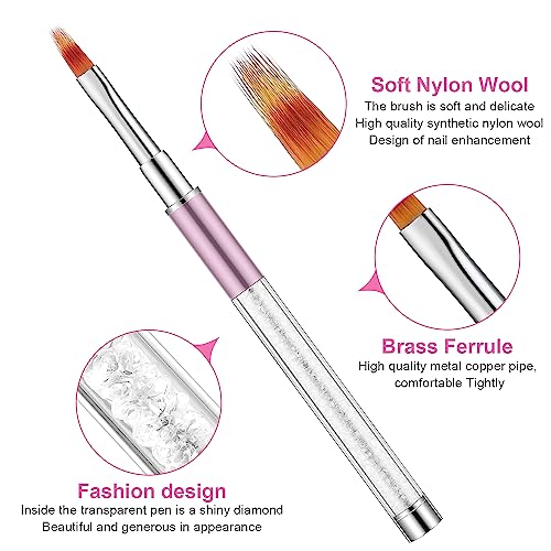 Nail Art Brushes, Etercycle Nail Gel Polish Ombre Sponges Painting Brush Set with 16 Pieces Replacement Head for Application Salon at Home DIY Manicure