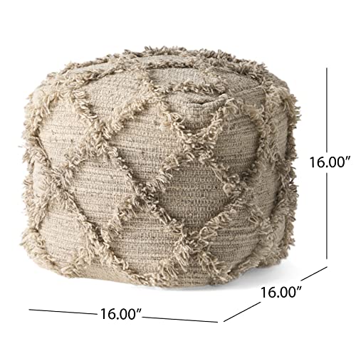 Christopher Knight Home Jucar Fabric Pouf, Grey