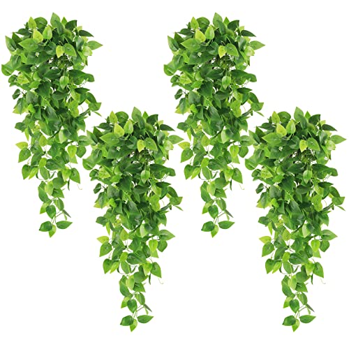 HATOKU 4pcs Artificial Hanging Plants 3.6FT Fake Ivy Vine Leaves for Patio Home Bedroom Wedding Indoor Outdoor Wall Decor