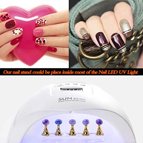 2 Set Acrylic Nail Stand with Putty,Nail Practice Display Stand for Press On Magnetic Nail Holder Tip Art Painting Stand Holder Manicure Tool for Home Salon Makeup DIY Business Women Christmas Gift