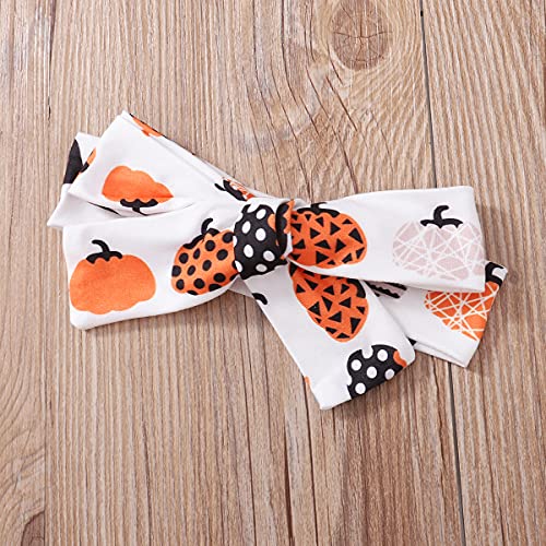 Detigee Newborn Girl First Halloween Outfit Thanksgiving Clothes Cutest Pumpkin in The Patch Girl Outfit (White,0-3 Months)