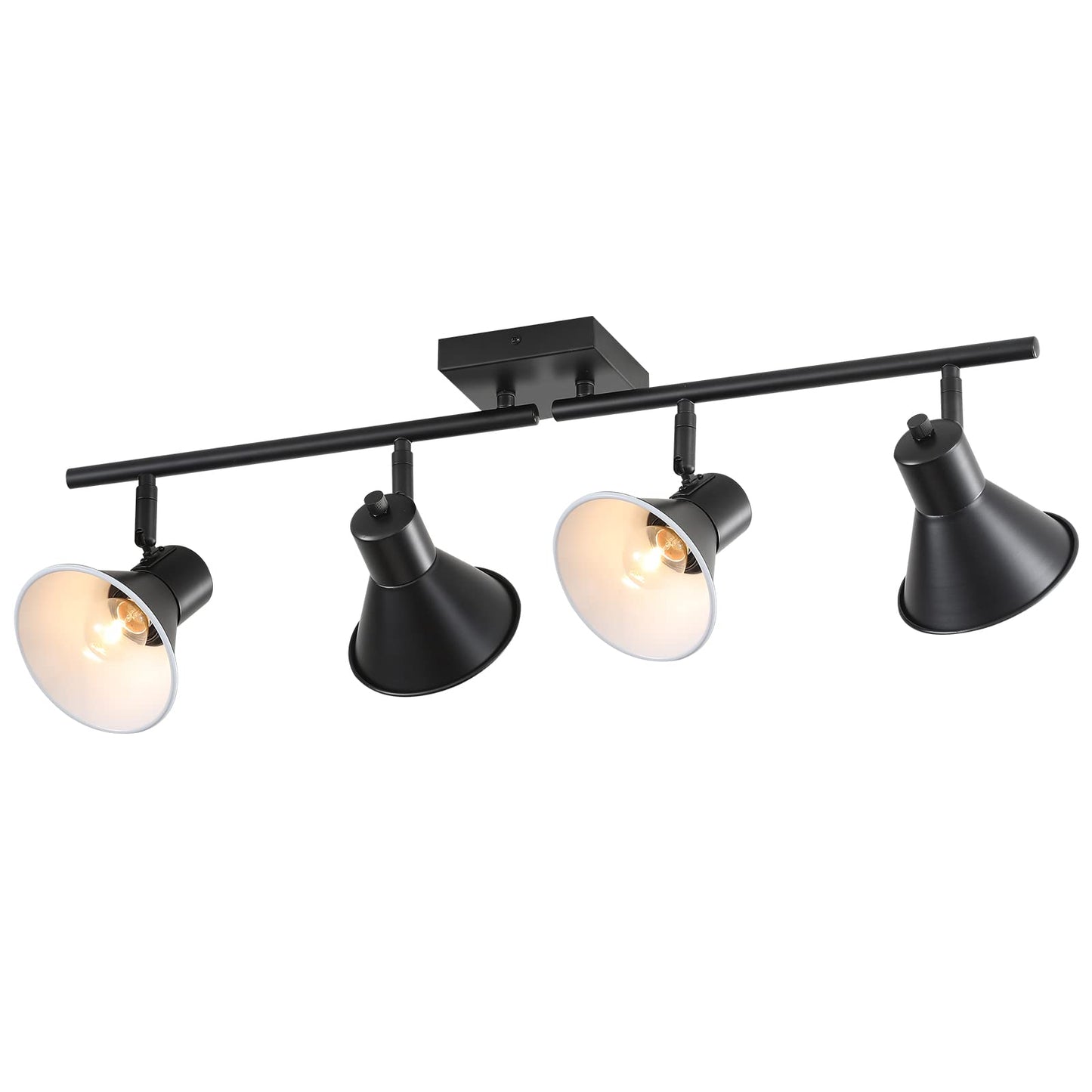 MUEOF Modern Track Lighting Fixtures Ceiling, 4 Light Directional Ceiling Spot Light,Black Track Light for Kitchen, Dining Room, Dining Table, Bedroom, Living Room, Entryway, Staircase, Art Display.