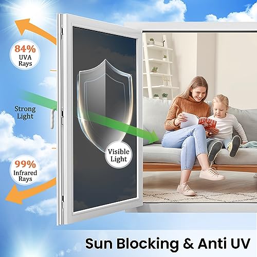 Heat Blocking Window Privacy Film with 3 Free Tools: One Way Window Tint Reflective Window Tinting Film for Home See Out Not in Sun Blocker Mirror Window Clings Door Window Cover,17.5 * 78.7 Inch