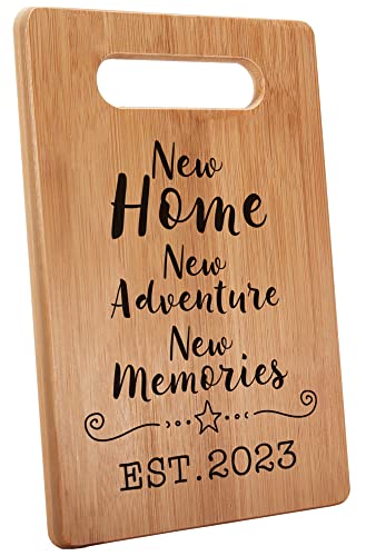 MY-ALVVAYS Housewarming Gift for New House Homeowner, Housewarming Gift, New Home Gift Idea, First Home Gift, Gift for Home, New Home New Adventure New Memories, Cutting Board Gift, 7"x 11", MCB032