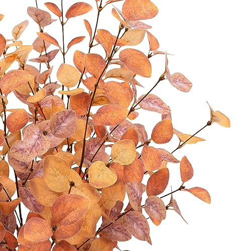 VGIA 6 Pcs Aritificial Eucalyptus Stems Fall Decorations with Fall Eucalyptus Leaves Stems Autumn Decorations with Fall Plants for Floral Arrangements