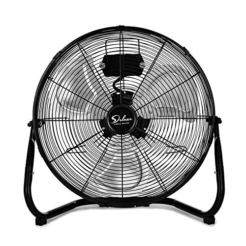 Simple Deluxe 18 Inch 3-Speed High Velocity Heavy Duty Metal Industrial Floor Fans, Black, 18 Inch new version