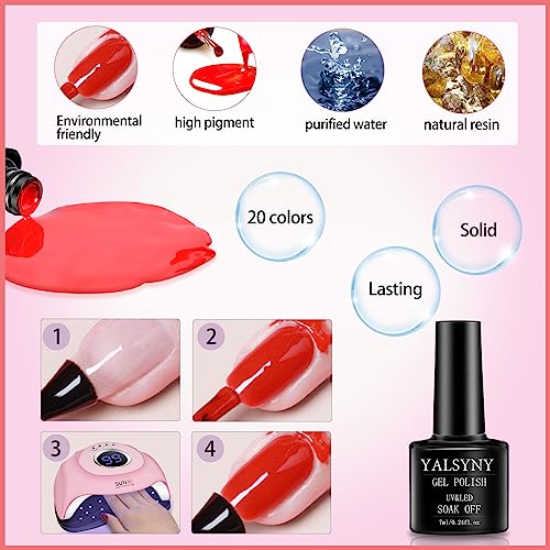 20 Colors Gel Nail Polish Kit with 180w nail dryer Curing Gel Nail Polish Electric nail drill kit