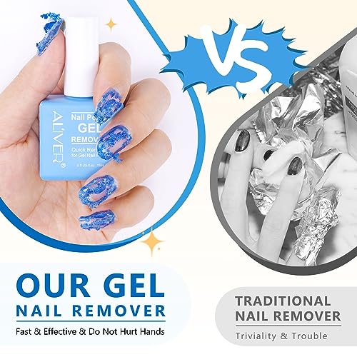 Gel Nail Polish Remover, Peel off in 3-5 Min, Quick & Easy Removes Gel Nail, Acrylic & Shellac Nails with Nail File + Nail Polish Scraper, Do Not Hurt Your Nails