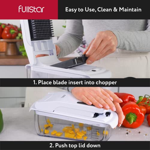 Fullstar 9-in-1 Deluxe Vegetable Chopper Vegetable Cutter - Spiralizer Vegetable Slicer Dicer - Onion Chopper Food Chopper Veggie Chopper - Juicer Peeler Egg Slicer & Separator - Kitchen Gadgets White