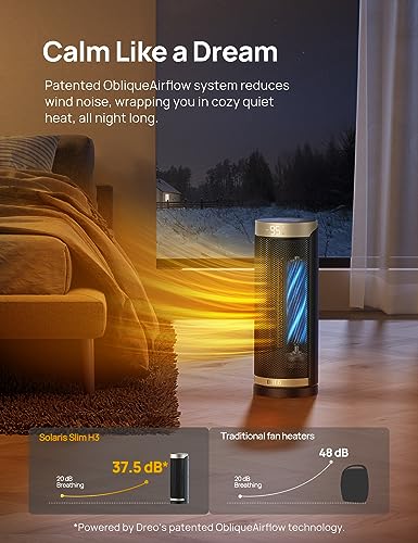 Dreo Space Heater, Portable Electric Heaters for Indoor Use, 70° Oscillation, 12H Timer, Quiet PTC Ceramic Heating with Thermostat, Safety Protection, Remote for Office, Home Bedroom