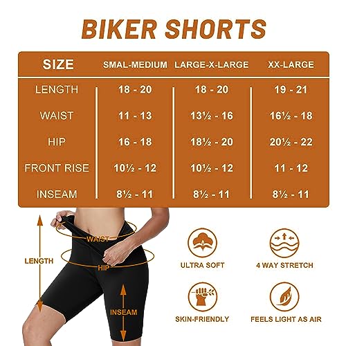 YOLIX 3 Pack Buttery Soft Biker Shorts for Women – 8" High Waisted Yoga Workout Athletic Sports Shorts