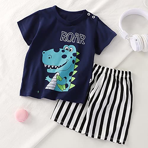 Infant Baby Boys' Summer Short Sets Clothes for Toddler Boy's 2 Piece Cotton Clothing Set Top Shorts Outfits