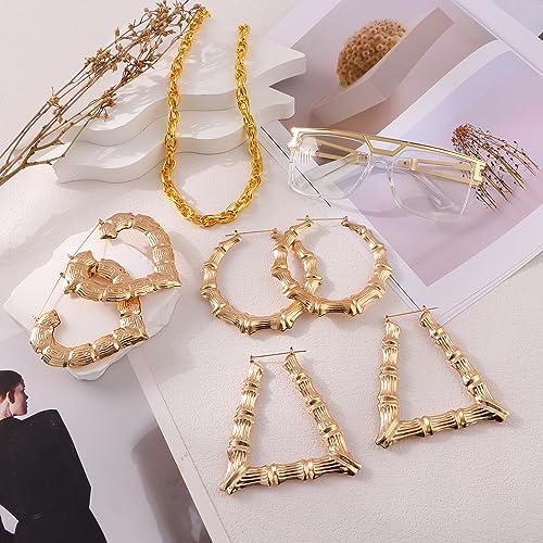 SONNYX 80s 90s Accessories Outfit for Women Hip Hop Costume Kit Rapper Sunglasses Gold Chain Halloween Decorations