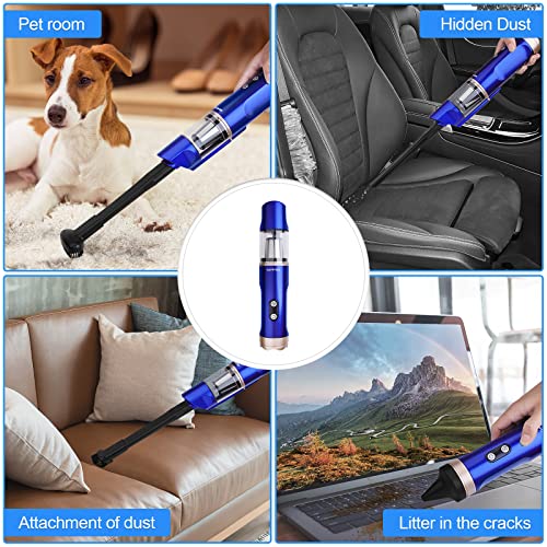 HAPPTWS 16000Pa Cordless Handheld Vacuum Cleaner - USB Rechargeable Car Vacuum for Car, Home, Pet Hair and More - Blue