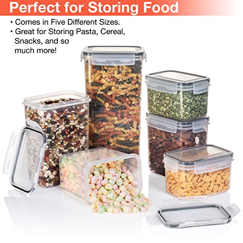 ClearSpace Airtight Food Storage Containers –14 Pack BPA Free Kitchen Organization Set for Pantry Organization and Storage, Plastic Canisters with Durable Lids Ideal for Cereal, Flour & Sugar (Black)