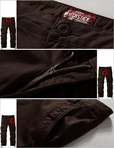 Match Men's Wild Cargo Pants(Brown,40)