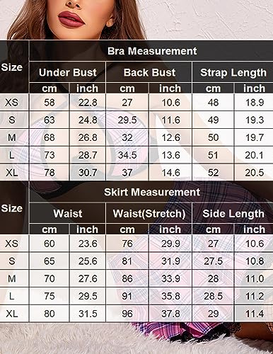 Avidlove Cosplay Lingerie School Girl Lingerie for Women Sexy Lingerie Set with Underwear Roleplay Costumes with Pleated Skirt Pink L